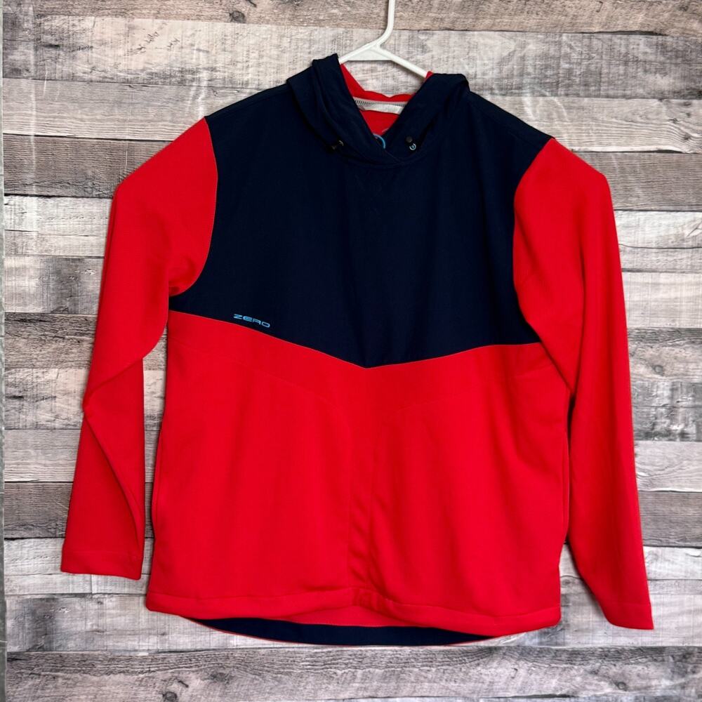 Zero Restriction Tyson Hoodie Mens Medium Red Navy Golf Performance Stretch